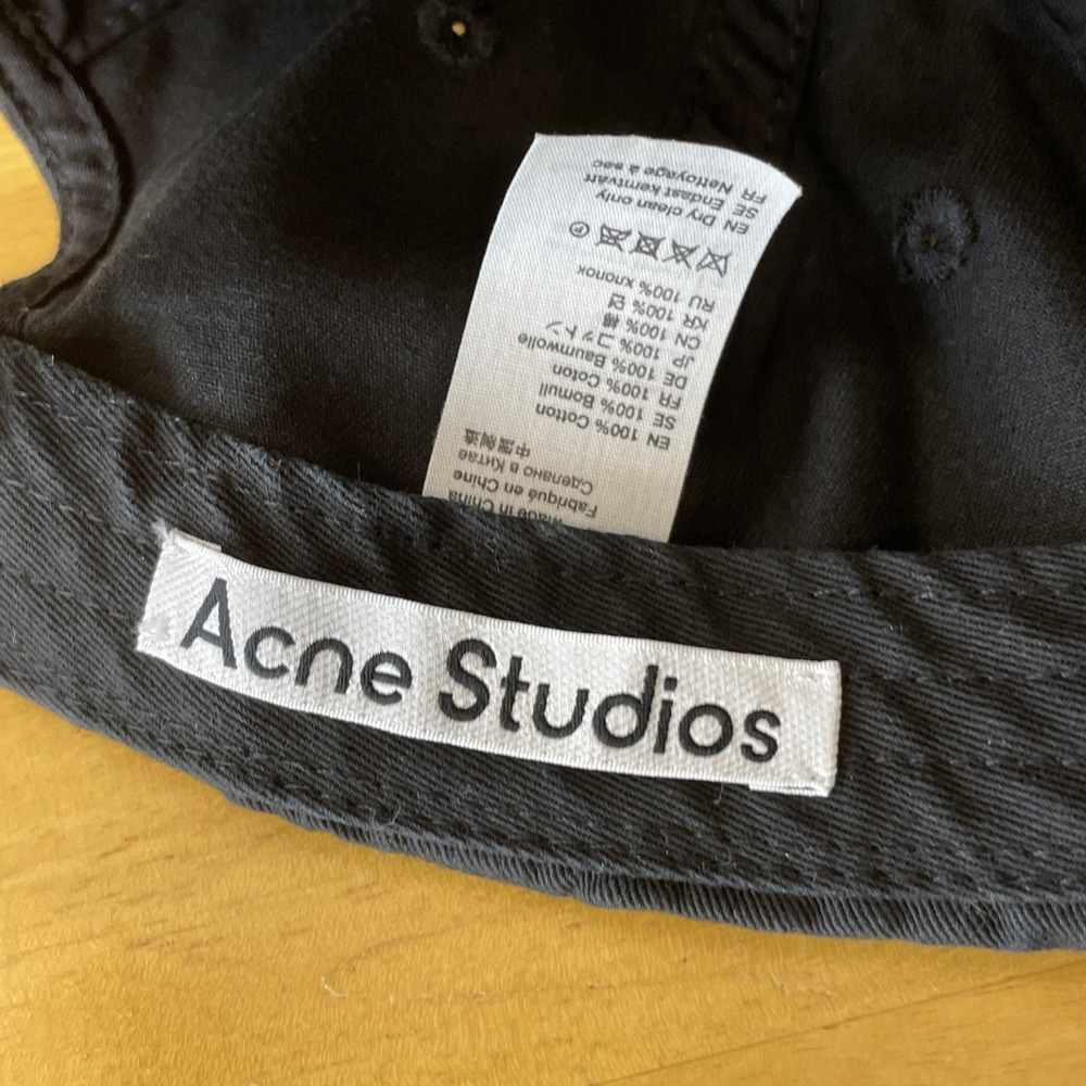 Acne Studios Hat Mens One Size Black Logo Baseball Cap Adjustable Back Outdoor - Picture 10 of 16